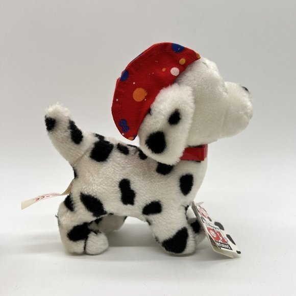 Applause Disney 101 Dalmatians Dog With Paint Splatter Red Hat Plush Vintage Tag - Picture 5 of 6